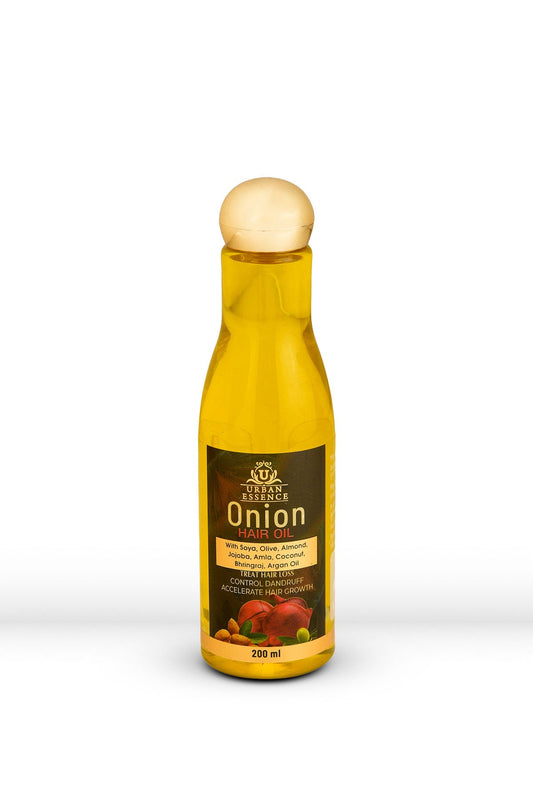 Urban Essence Onion Hair Oil For Healthy Hair Growth And Hair Fall Control - With 20 Essential Oils, 200 ML