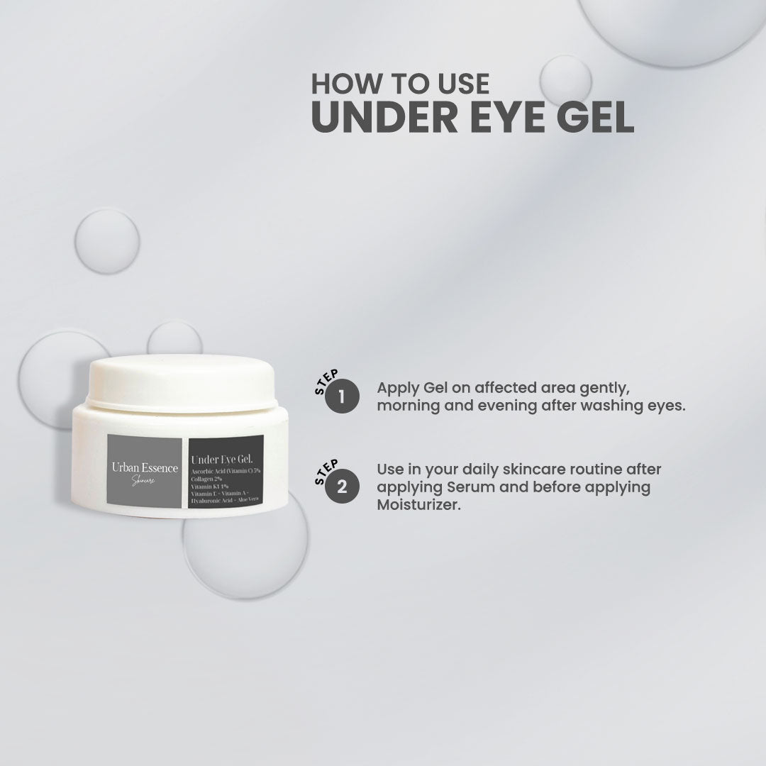 Urban Essence Lifting and Firming Under Eye Gel | 5% Vitamin C | 2% Collagen | 1% Vitamin K1 - 25g