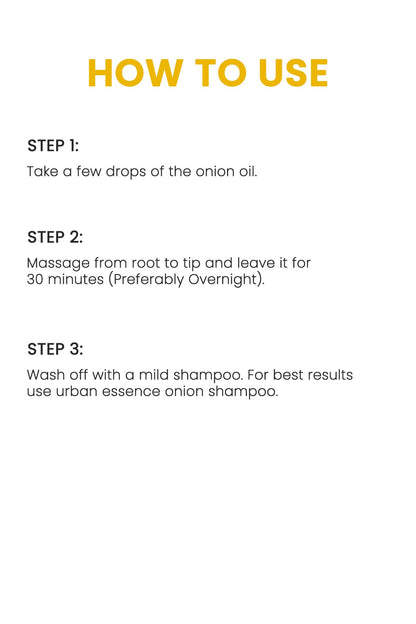 Urban Essence Onion Hair Oil For Healthy Hair Growth And Hair Fall Control - With 20 Essential Oils, 200 ML